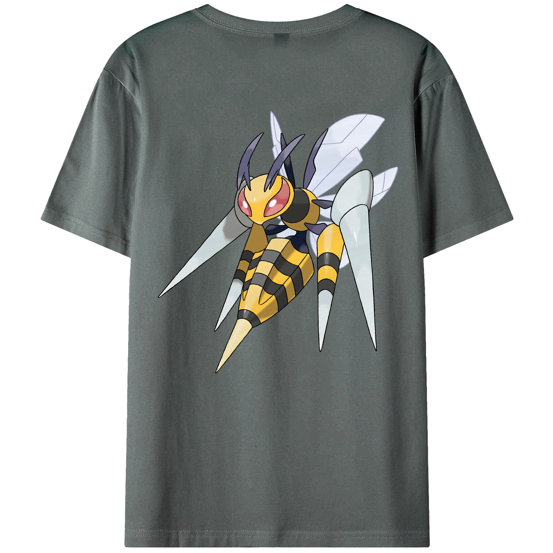 （画像用） ポケットモンスター Pokémon 綿100％ メンズ半袖Tシャツ（バックプリント） 通気性
